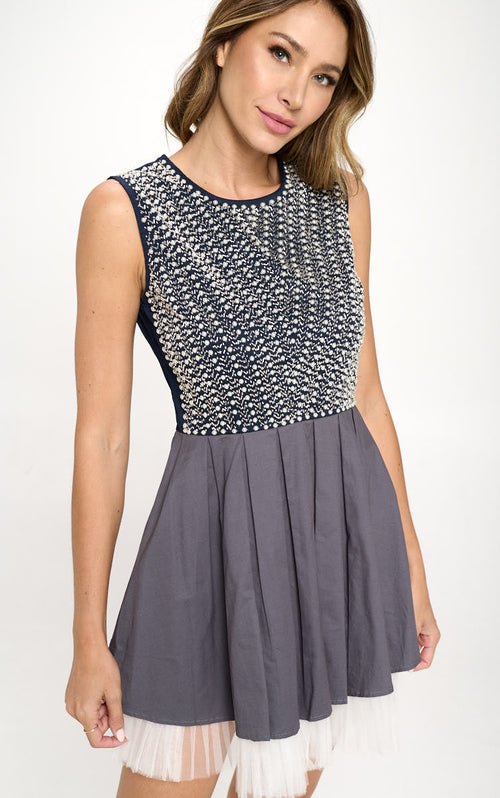 Embellished Bodice Tulle Skirt Dress – Statement Elegance - Image 12