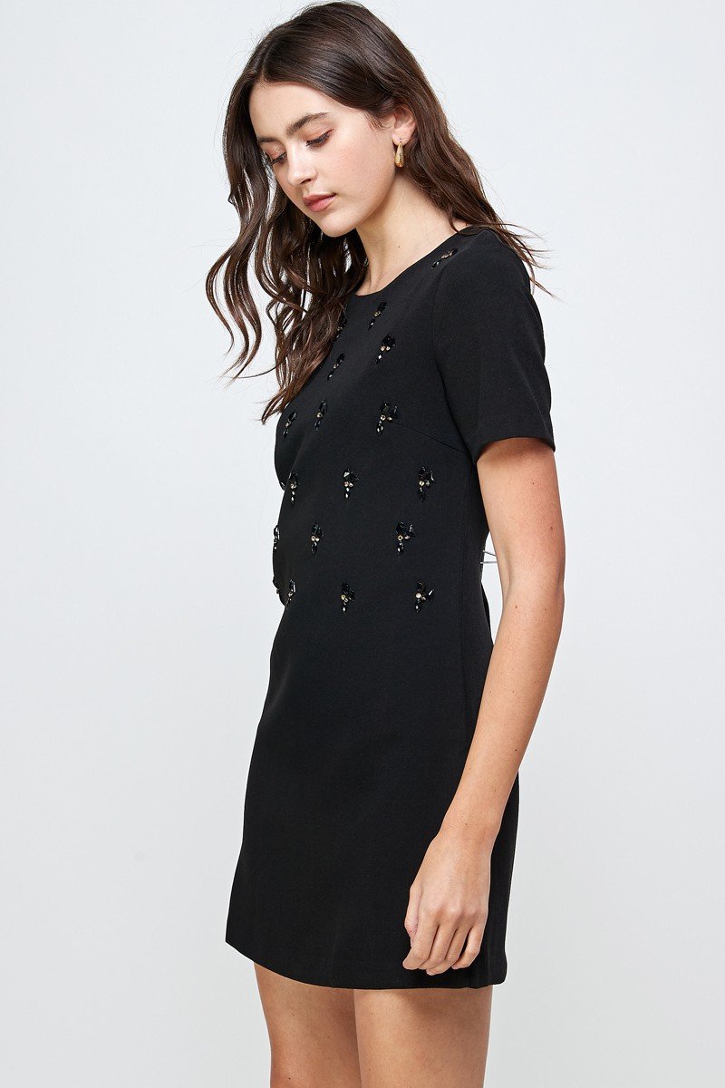 Embellished Short Sleeve Mini Dress - Image 4