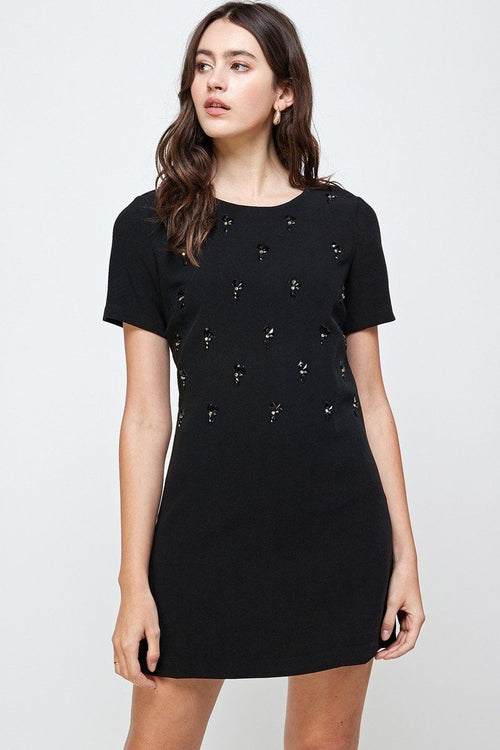Embellished Short Sleeve Mini Dress - Image 8