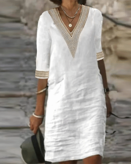 Elegant Cotton Linen Dress