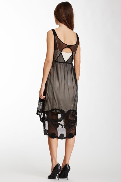 Embroidered Sheer Layered Dress - Image 6