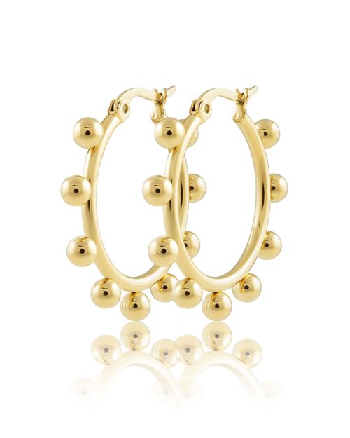 Erin Studded Hoops - Small