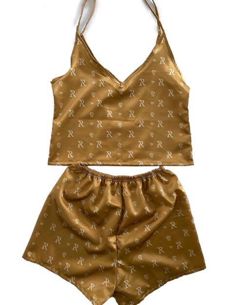 Esme - Womens Gold Silk Pajamas