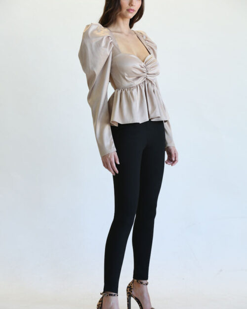Eva Square Neckline Top with Peplum Waist