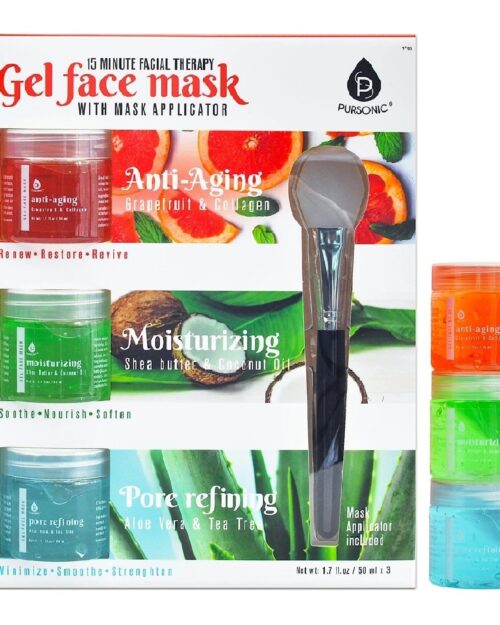 3 Pack Facial Therapy Gel Face Mask With Mask Applicator