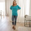 3/4 Sleeve with Side Shirring - Made in USA