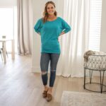 3/4 Sleeve with Side Shirring - Made in USA