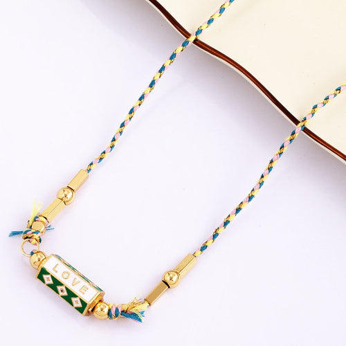 Evil Eye Necklace Amour Turkish Blue Pink Long Knotting Beaded Boho - Image 19