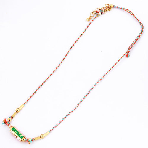 Evil Eye Necklace Amour Turkish Blue Pink Long Knotting Beaded Boho - Image 7