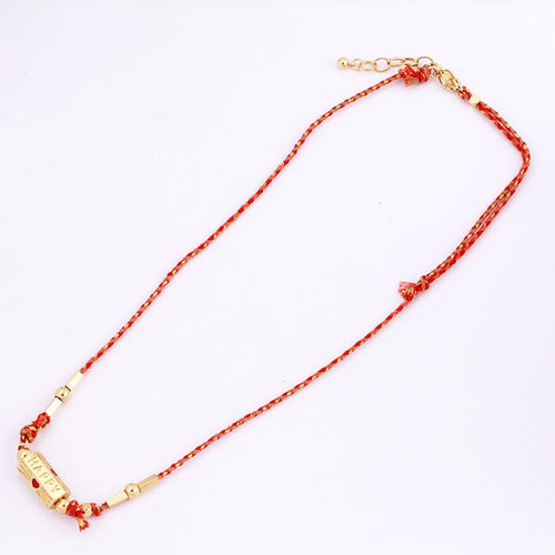 Evil Eye Necklace Amour Turkish Blue Pink Long Knotting Beaded Boho - Image 4