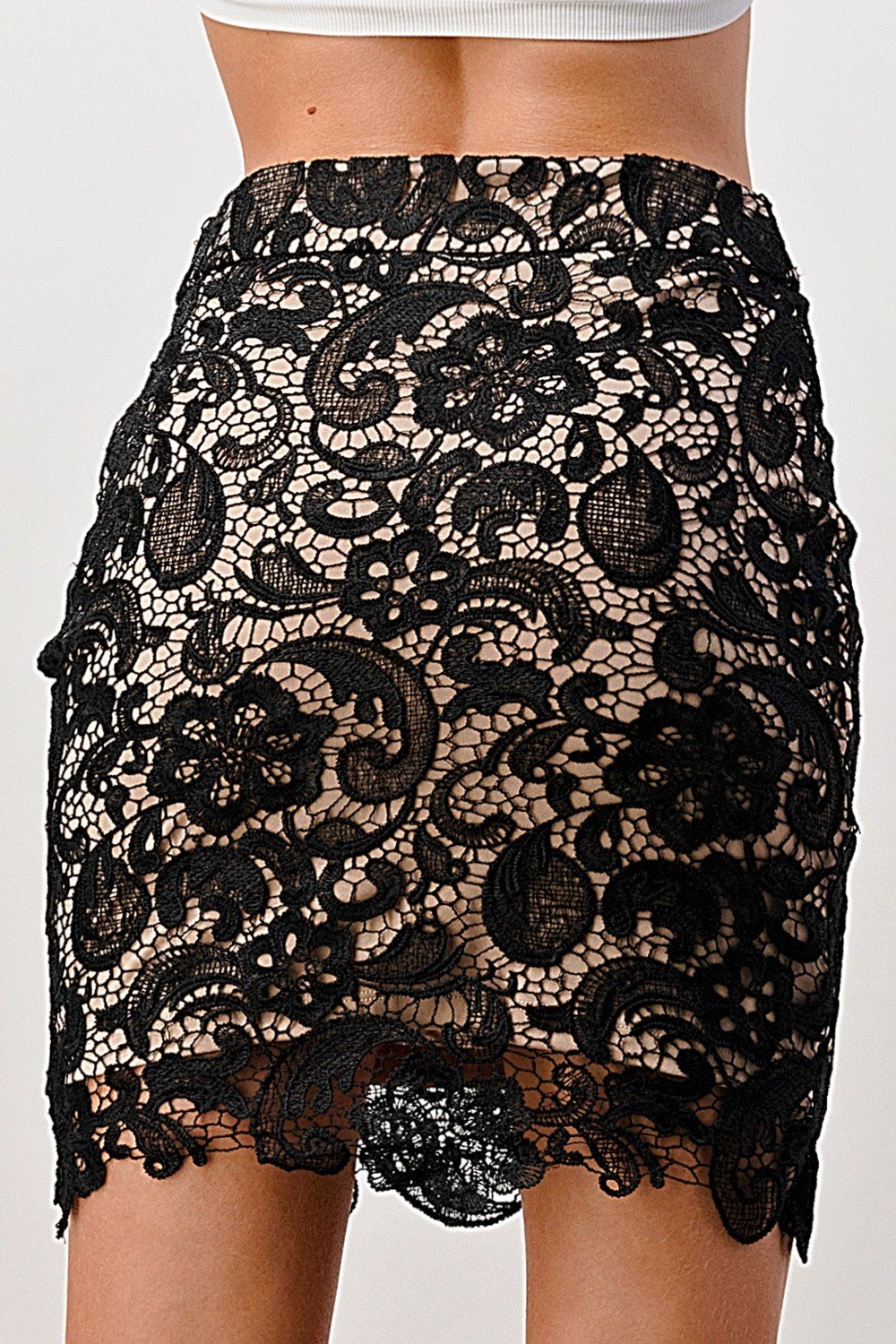 Floral Lace Mini Skirt - Image 8