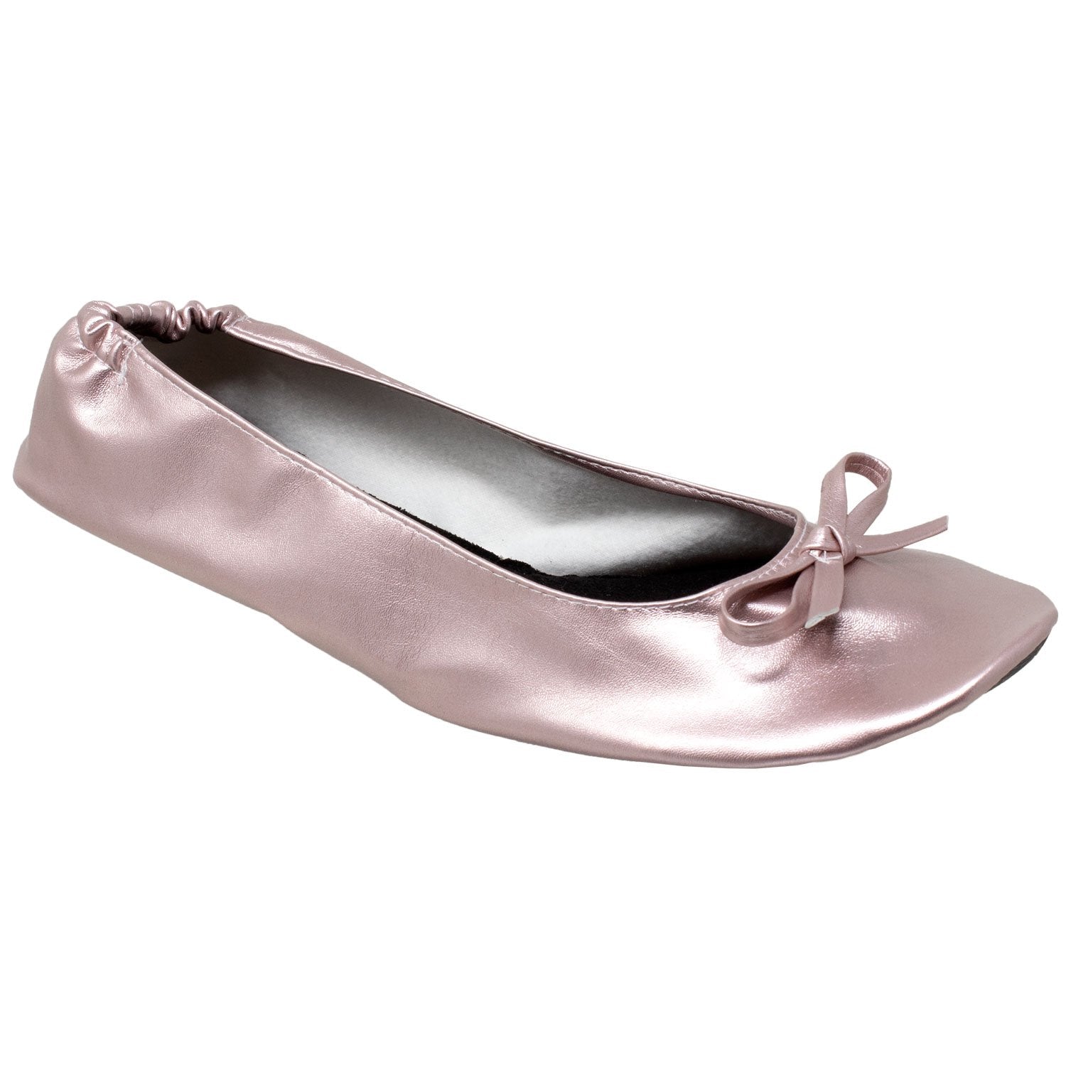 Foldable Ballet Flats Women's Travel Portable Comfortable Shoes Gold - Image 3