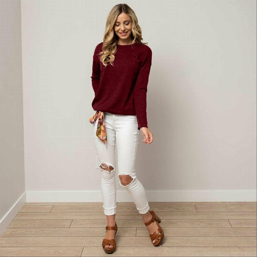 Hacci Long Sleeve Tunic With Front Tie - Image 7