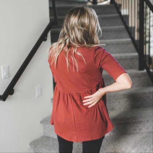 Half Sleeve Empire Waist Shirring Top - Image 4