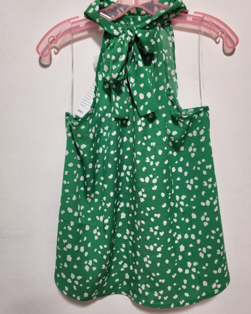 Halter Neck Sleeveless Top with Abstract Print