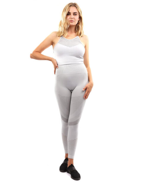 Helia Seamless Leggings & Sports Bra Set - Grey - Image 5