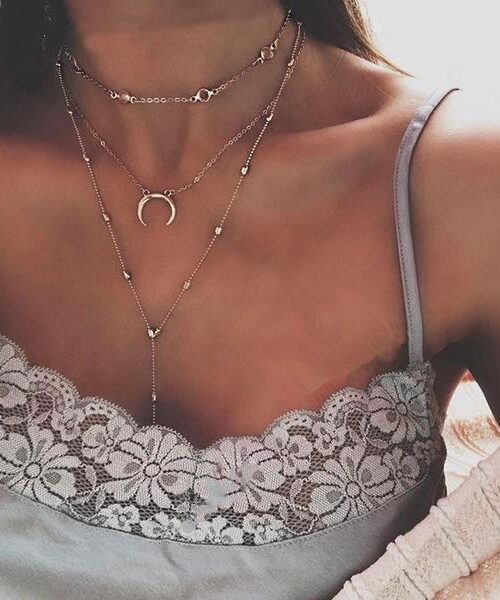 Horseshoe Moon Lariat Necklace