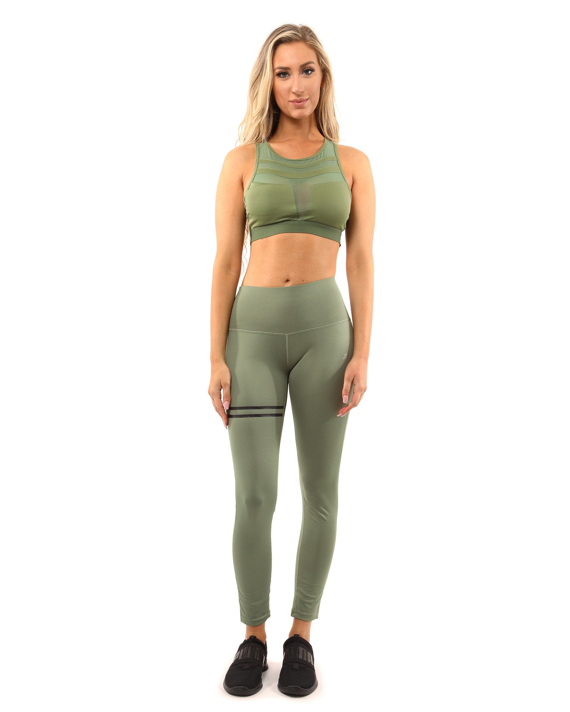 Huntington Sports Bra - Olive Green - Image 6