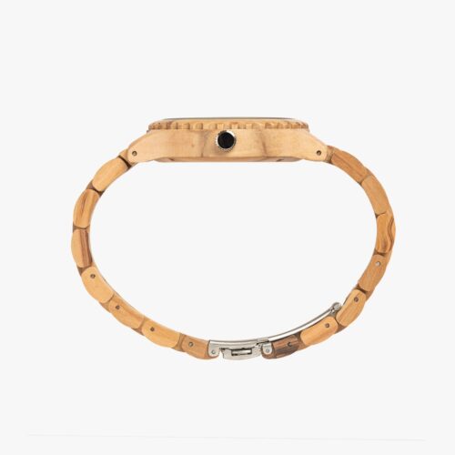 Jacki Easlick Floral Skull Italian Olive Lumber Wooden Watch - Image 5