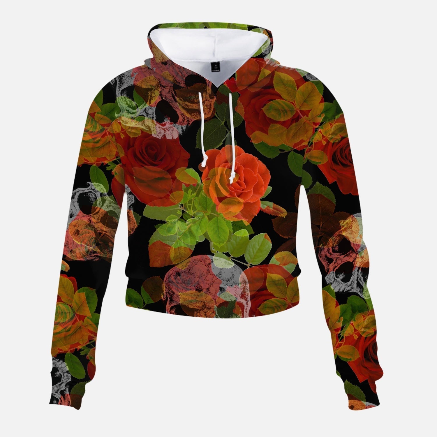 Jacki Easlick Roses & Skulls Cropped Sweatshirt - Image 2