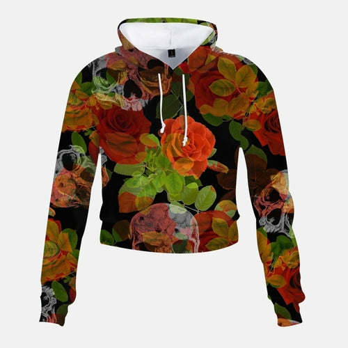 Jacki Easlick Roses & Skulls Cropped Sweatshirt - Image 4