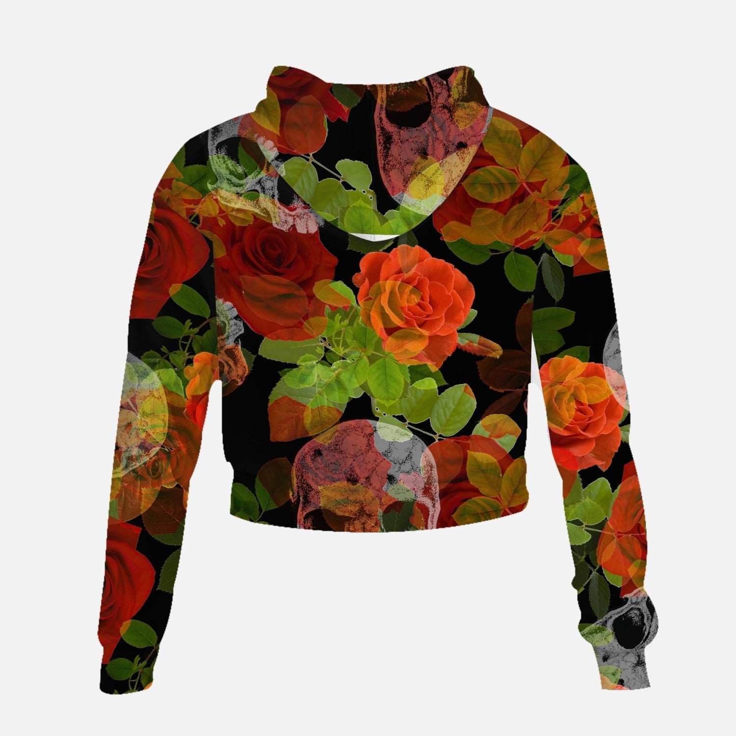 Jacki Easlick Roses & Skulls Cropped Sweatshirt - Image 3