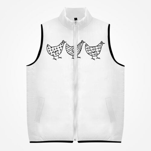 Jacki Easlick Three Crazy Chickens Cotton-pad Zipper-up Vest - Image 2