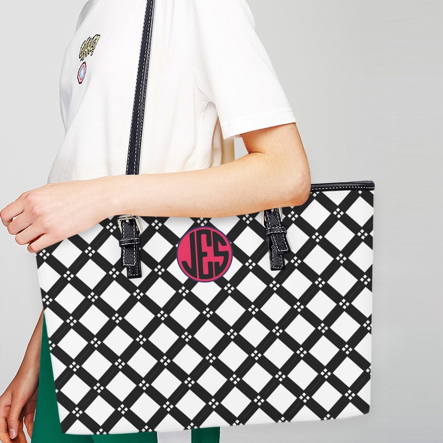 JES Large Leather Tote Bag - Image 4